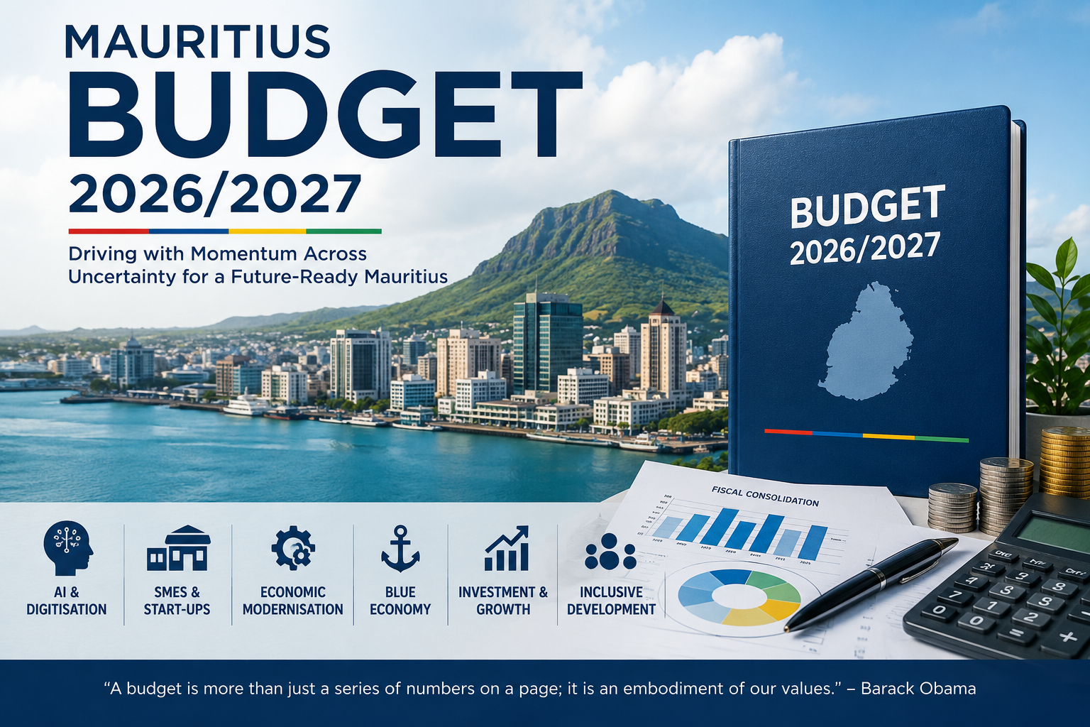 %Perigeum Capital% %Corporate Listing% %Mergers Acquisitions% %Corporate Finance% Editorial on Mauritius Budget 2026/2027 highlighting fiscal consolidation, public debt, tax reforms and future-ready economic measures.